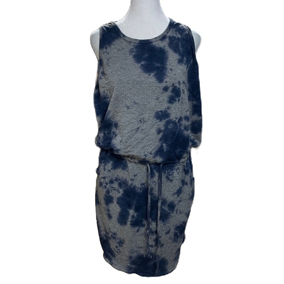 Sundry Blue & Gray Sleeveless Racerback Oversized Tie Waist Tank Dress Size 4 - Picture 11 of 16